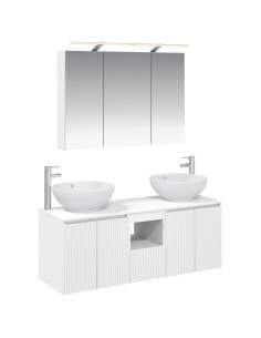 Set di Armadi da Bagno 4 pcs Bianco Legno ingegnerizzato