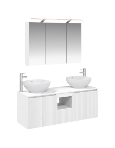 Set di Armadi da Bagno 4 pcs Bianco Legno ingegnerizzato