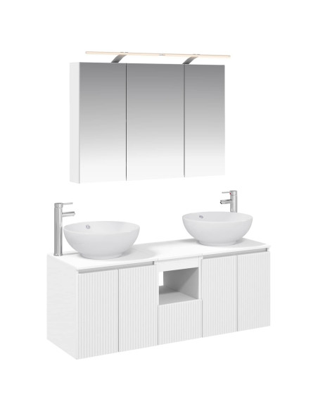 Set di Armadi da Bagno 4 pcs Bianco Legno ingegnerizzato