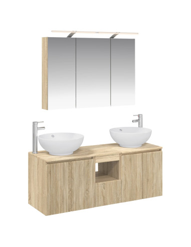 Set di Armadi da Bagno 4 pcs Rovere Sonoma Legno ingegnerizzato