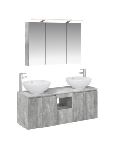 Set di Armadi da Bagno 4 pcs Grigio Cemento