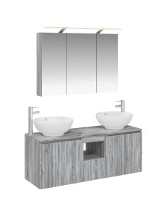Set di Armadi da Bagno 4 pcs Sonoma grigio Legno ingegnerizzato