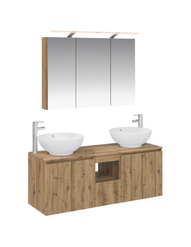 Set di Armadi da Bagno 4 pcs Rovere Artigianale