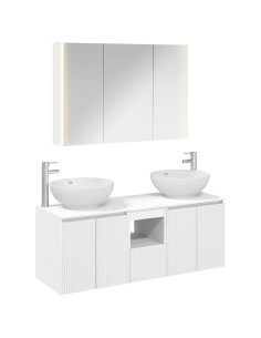 Set di Armadi da Bagno 4 pcs Bianco Legno ingegnerizzato