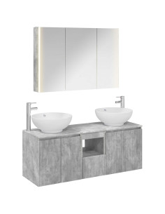 Set di Armadi da Bagno 4 pcs Grigio Cemento