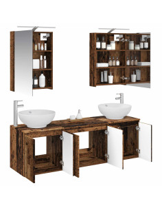 Set di Armadi da Bagno 5 pcs Legno antico Legno ingegnerizzato 2