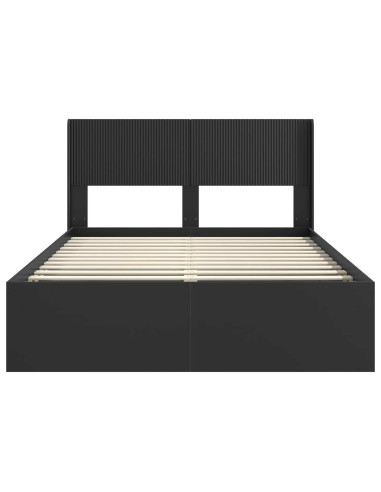 Struttura del letto con stoccaggio e testata Nero 150 x 200 cm