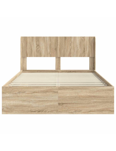 Struttura del letto con stoccaggio e testata Rovere Sonoma