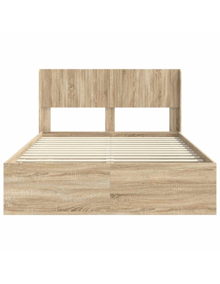 Struttura del letto con stoccaggio e testata Rovere Sonoma