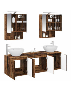 Set di Armadi da Bagno 5 pcs Legno antico Legno ingegnerizzato 2