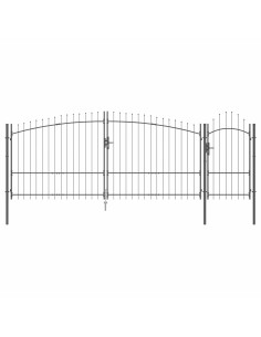 Cancello da giardino Woerden Grigio 175 x 500 cm Acciaio 2