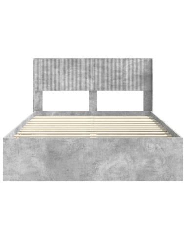 Struttura del letto con stoccaggio e testata Grigio Cemento