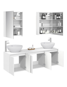 Set di Armadi da Bagno 5 pcs Bianco Legno ingegnerizzato 2