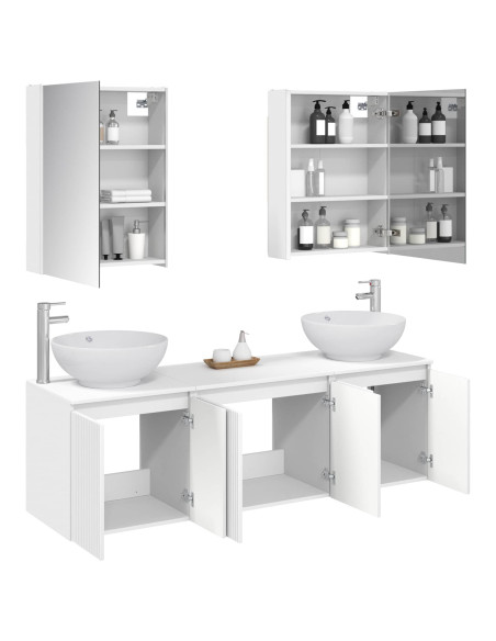 Set di Armadi da Bagno 5 pcs Bianco Legno ingegnerizzato