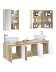 Set di Armadi da Bagno 5 pcs Rovere Sonoma Legno ingegnerizzato 2