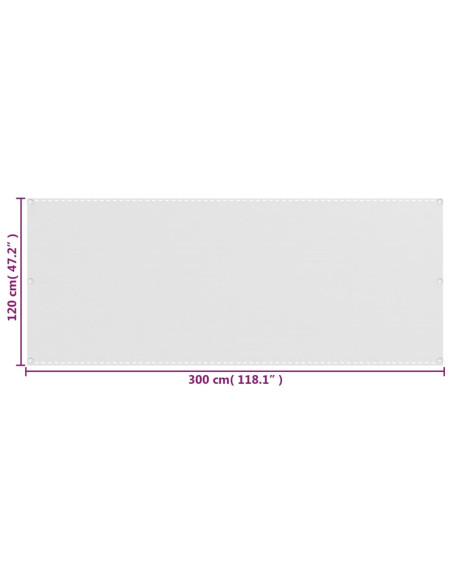 Paravento da Balcone Bianco 120x300 cm in HDPE