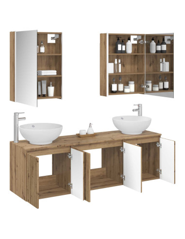 Set di Armadi da Bagno 5 pcs Rovere Artigianale