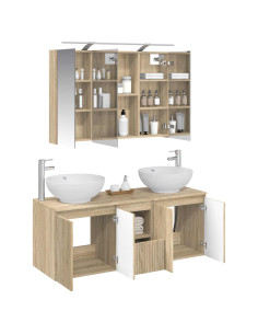 Set di Armadi da Bagno 4 pcs Rovere Sonoma Legno ingegnerizzato 2