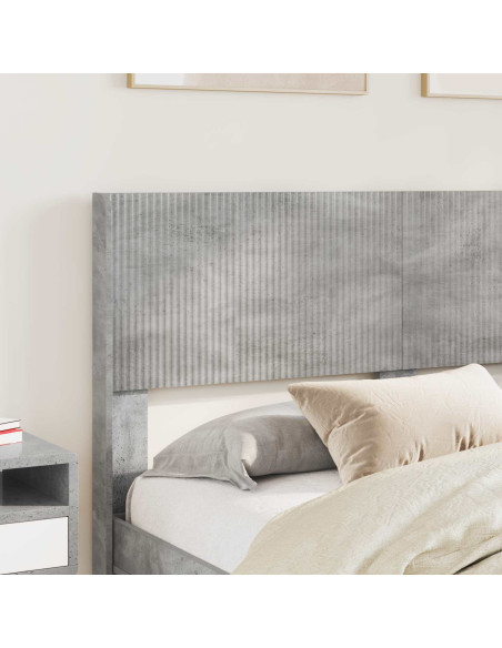 Struttura del letto con stoccaggio e testata Grigio Cemento