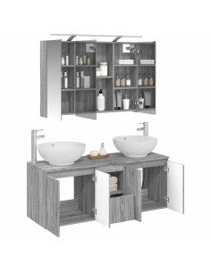 Set di Armadi da Bagno 4 pcs Sonoma grigio Legno ingegnerizzato 2