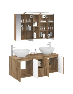 Set di Armadi da Bagno 4 pcs Rovere Artigianale 2