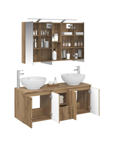 Set di Armadi da Bagno 4 pcs Rovere Artigianale