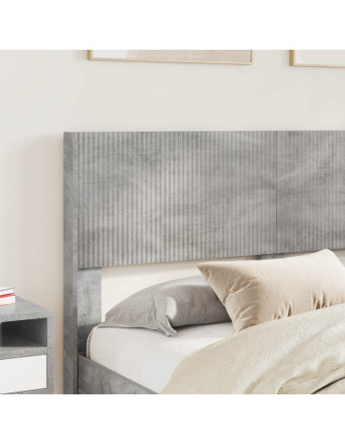 Struttura del letto con stoccaggio e testata Grigio Cemento