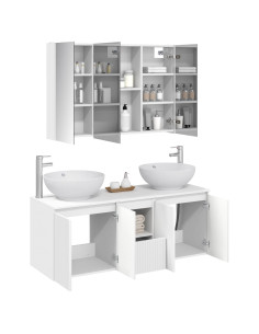 Set di Armadi da Bagno 4 pcs Bianco Legno ingegnerizzato 2