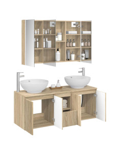 Set di Armadi da Bagno 4 pcs Rovere Sonoma Legno ingegnerizzato 2