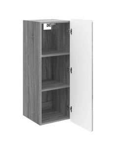 Mobiletto a muro Sonoma grigio 33 x 34,5 x 94 cm 2