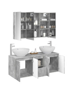 Set di Armadi da Bagno 4 pcs Grigio Cemento 2