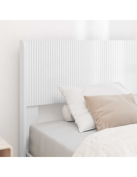 Struttura del letto con stoccaggio e testata Bianco 90 x 190 cm