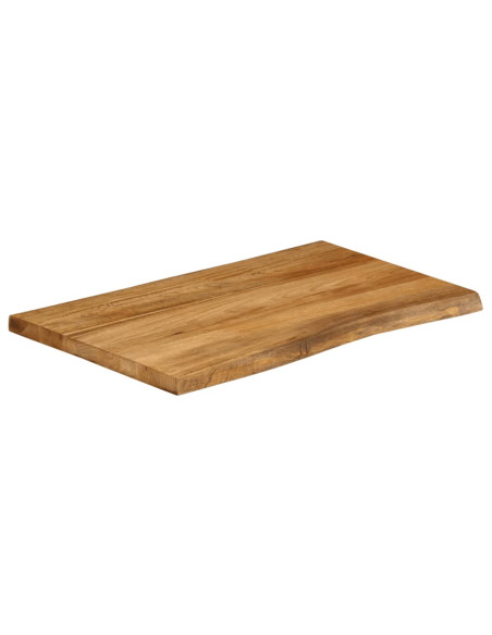 Piano per Tavolo 90x60x2,5cm Bordi Vivi in Legno Massello Mango