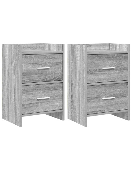 Comodini 2 pcs Sonoma grigio 40 x 30 x 60 cm