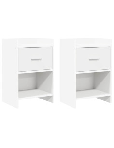Comodini 2 pcs Bianco 40 x 30 x 60 cm Legno ingegnerizzato