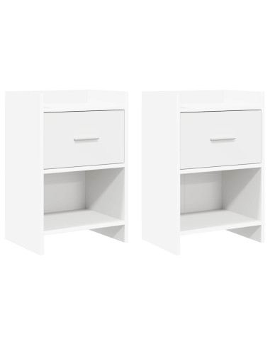 Comodini 2 pcs Bianco 40 x 30 x 60 cm Legno ingegnerizzato