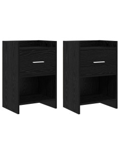 Comodini 2 pcs Rovere Nero 40 x 30 x 60 cm Legno ingegnerizzato