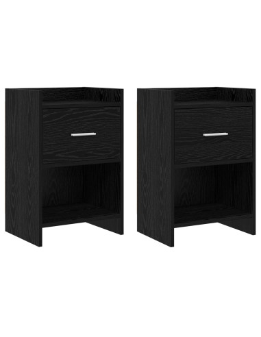 Comodini 2 pcs Rovere Nero 40 x 30 x 60 cm Legno ingegnerizzato