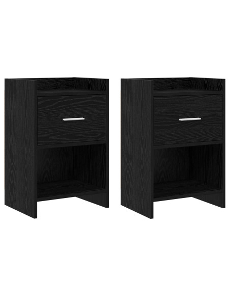 Comodini 2 pcs Rovere Nero 40 x 30 x 60 cm Legno ingegnerizzato