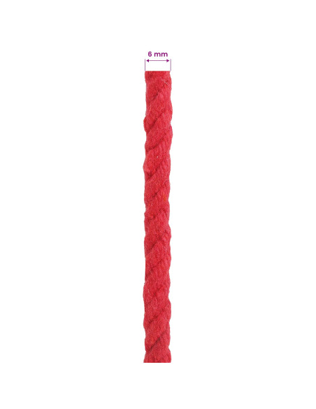 Corda Rosso 0,6 x 0,6 x 10000 cm Cotone