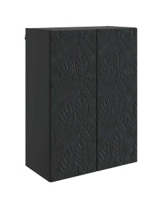 Mobiletto a muro Nero 66 x 34,5 x 90 cm Legno ingegnerizzato