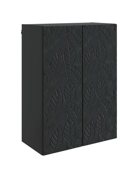 Mobiletto a muro Nero 66 x 34,5 x 90 cm Legno ingegnerizzato