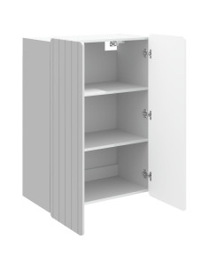 Mobiletto a muro Bianco Lucido 66 x 34,5 x 92 cm 2