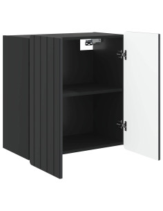 Mobiletto a muro Nero 59 x 31 x 64 cm Legno ingegnerizzato 2