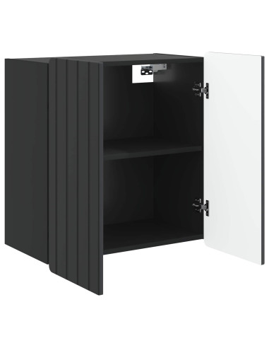 Mobiletto a muro Nero 59 x 31 x 64 cm Legno ingegnerizzato