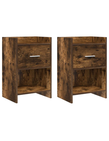Comodini 2 pcs Rovere Fumo 40 x 30 x 60 cm Legno ingegnerizzato