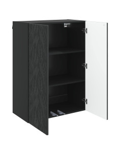 Mobiletto a muro Nero 66 x 34,5 x 90 cm Legno ingegnerizzato 2