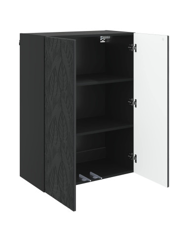 Mobiletto a muro Nero 66 x 34,5 x 90 cm Legno ingegnerizzato