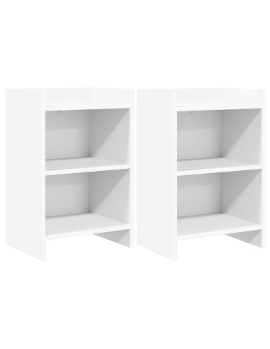 Comodini 2 pcs Bianco 40 x 30 x 60 cm Legno ingegnerizzato
