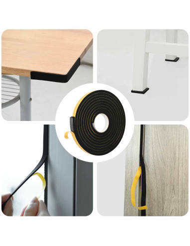 Nastro adesivo in schiuma 10 pcs Nero 20mm x 5m Schiuma CR
